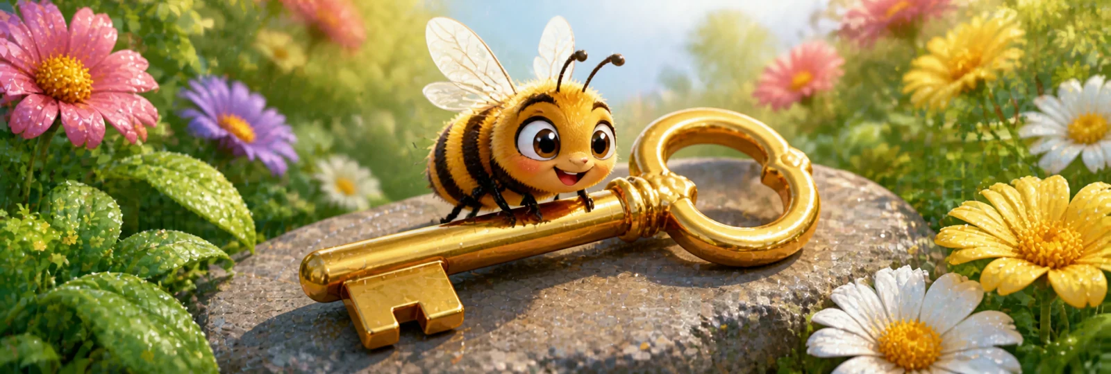 Illustration for Bee on a Key