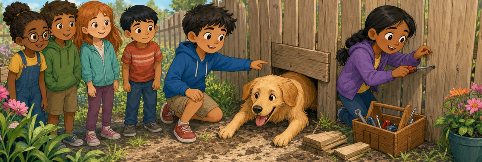 Illustrated scene 3 from The Garden Gate Riddle