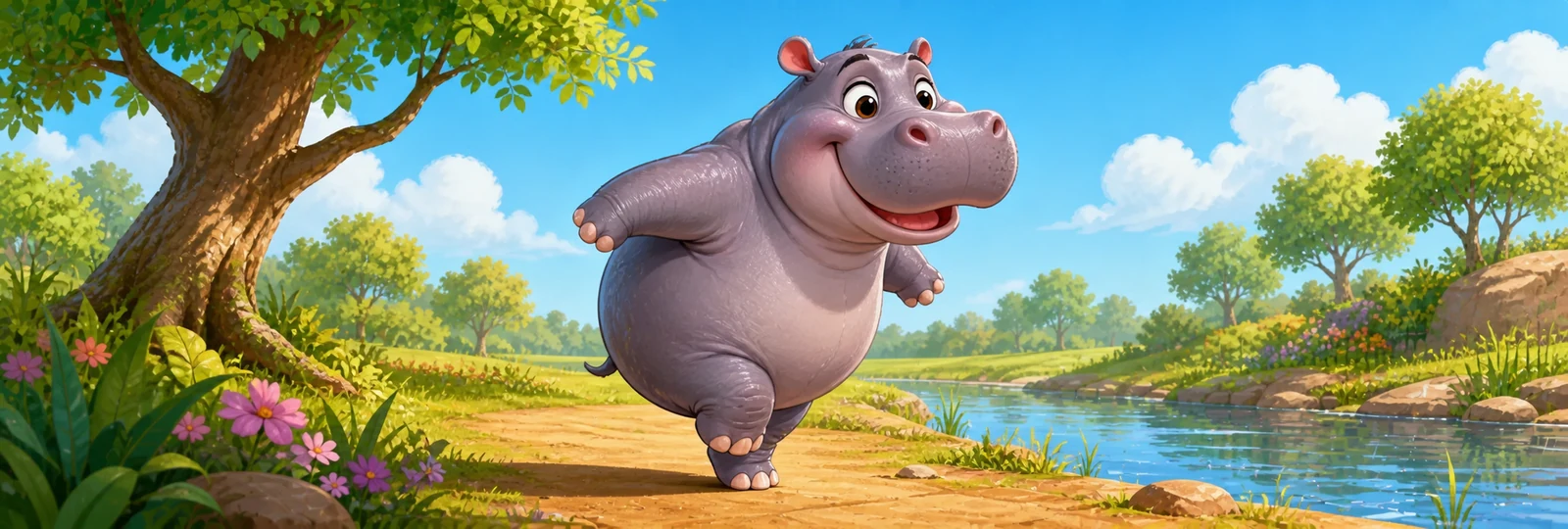 Illustration for Hippo Tiptoe
