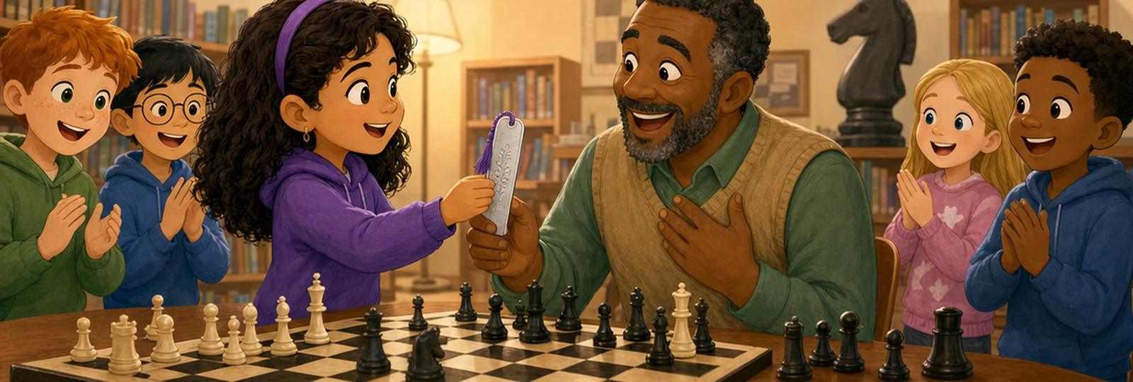 Illustrated scene 3 from The Library Bookmark Clue
