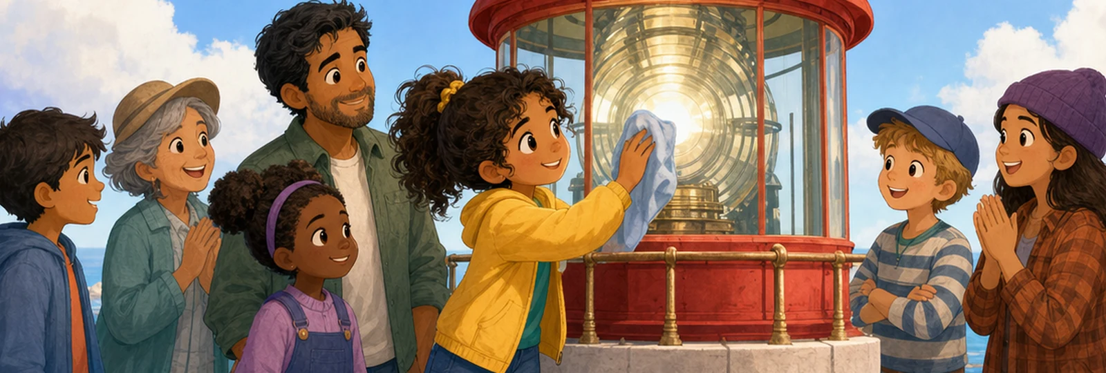 Illustrated scene 3 from The Lighthouse Lens Clue