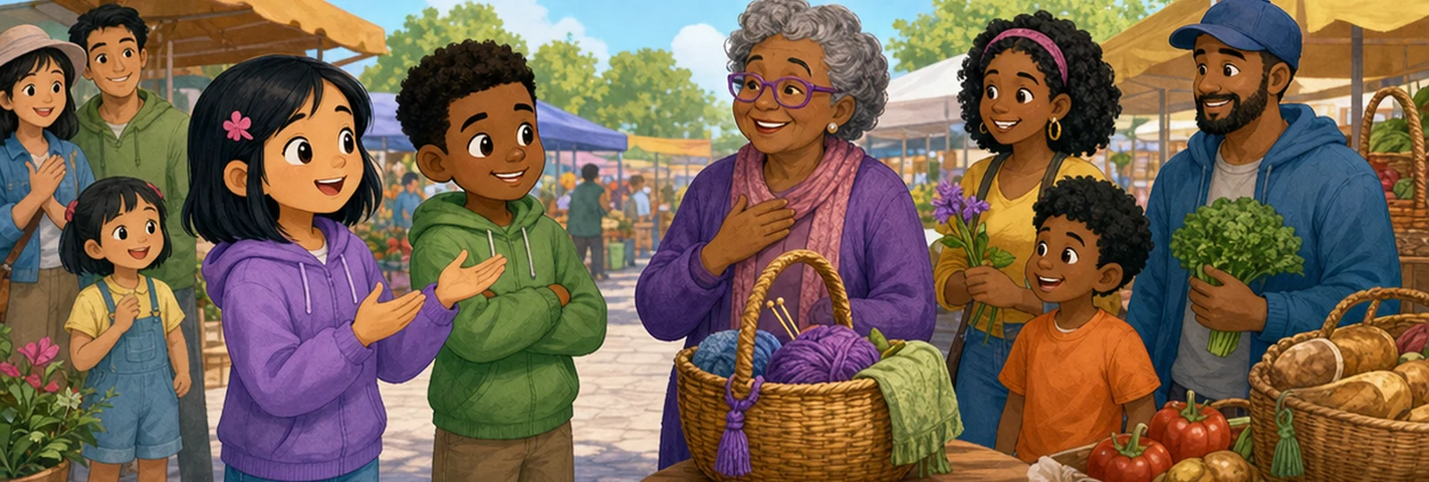 Illustrated scene 3 from The Market Basket Mix-Up