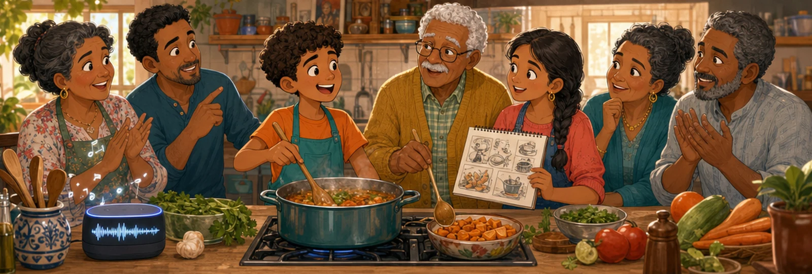 Illustrated scene 3 from The Recipe Story Podcast