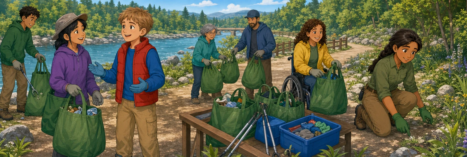 Illustrated scene 3 from The River Cleanup Map