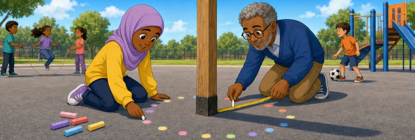 Illustrated scene 2 from The Playground Shadow Clock