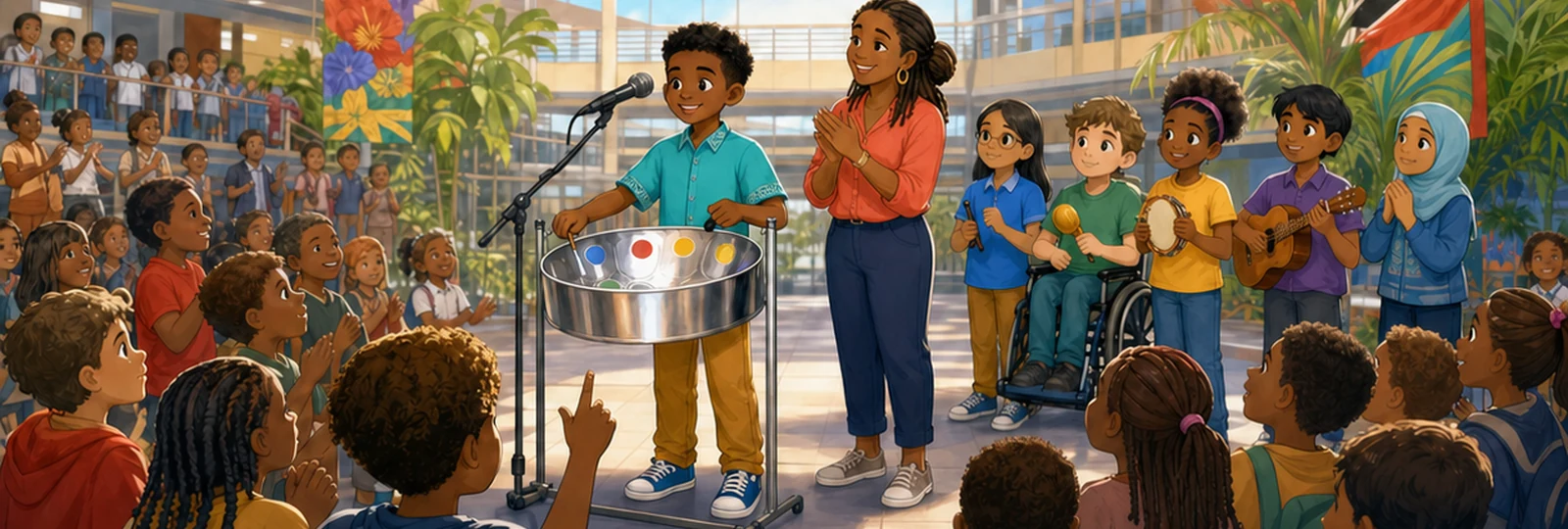 Illustrated scene 3 from The Steel Pan Melody