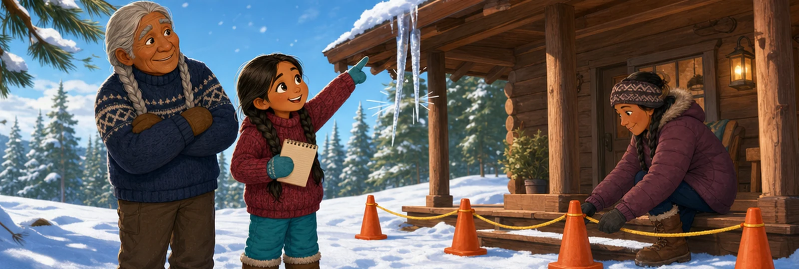Illustrated scene 3 from The Cabin Chime Mystery